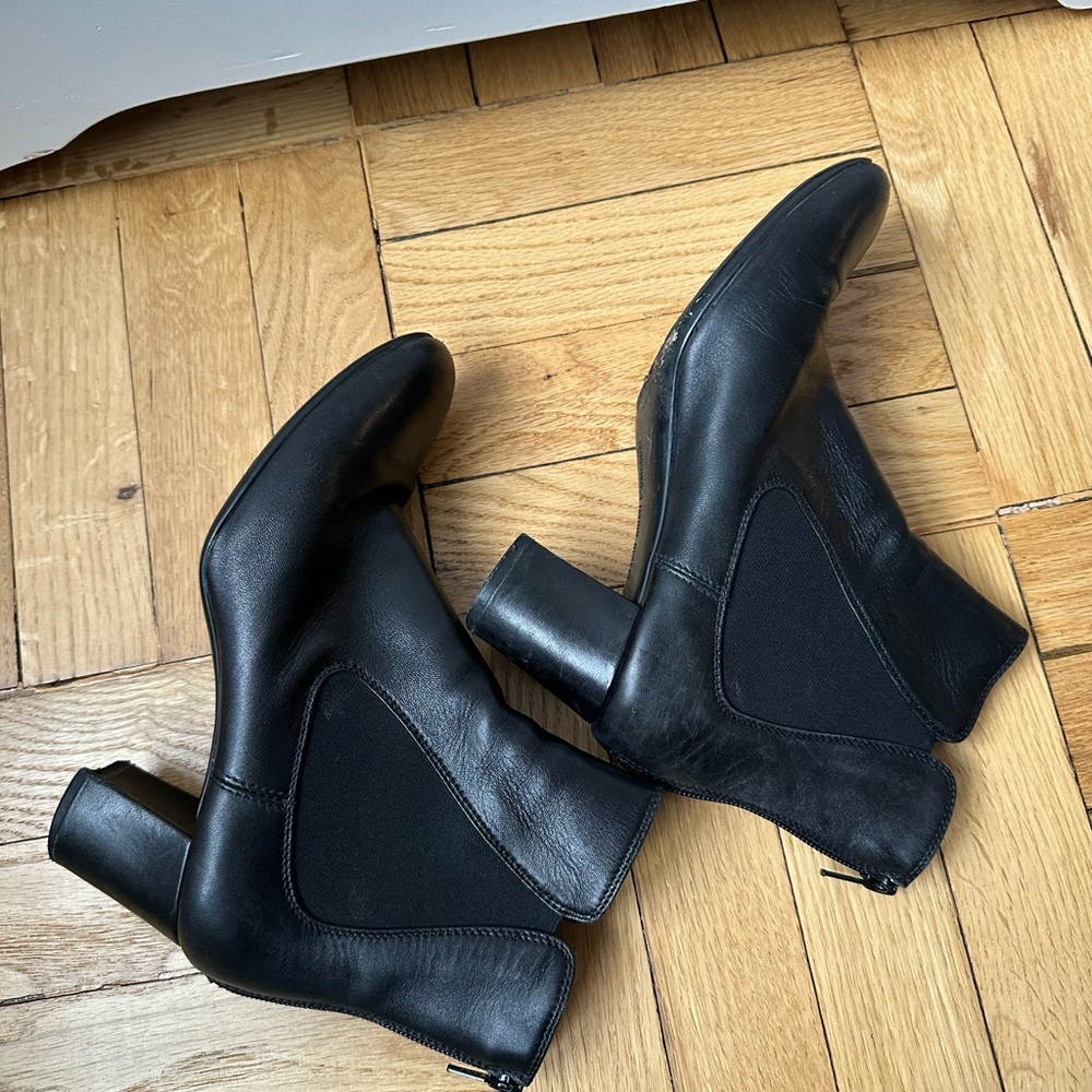Black Leather Ankle Boots